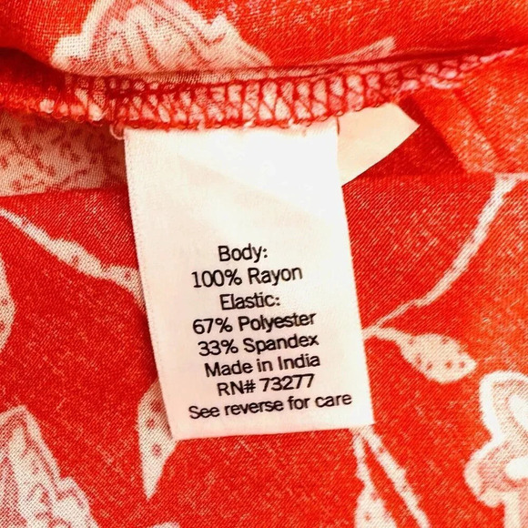 NWT SONOMA Women Sleeveless Pullover Square Neck Red Rayon Floral Shirt Size 3X - Picture 12 of 13